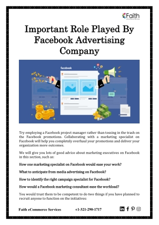 Important Role Played By Facebook Advertising Company