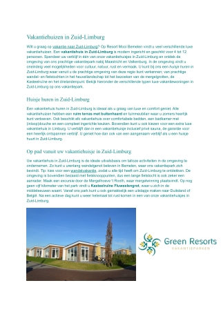 Vakantiehuis Zuid-Limburg | Resort Mooi Bemelen