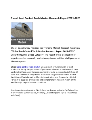 Global Sand Control Tools Market Research Report 2021-2025