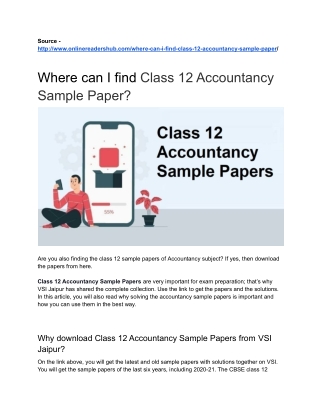 Where can I find Class 12 Accountancy Sample Paper