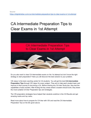 CA Intermediate Preparation Tips to Clear Exams in 1st Attempt