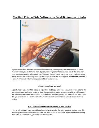 The best point of sale software for small businesses in India