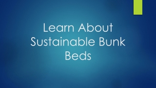 Learn About Sustainable Bunk Beds