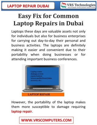 Easy Fix for Common Laptop Repairs in Dubai