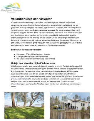 Huisje aan viswater