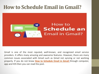 How to Schedule Email in Gmail