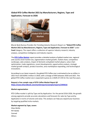 Global RTD Coffee Market Research Report 2021-2026