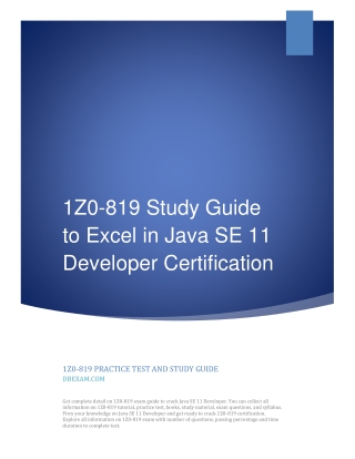 1Z0-819 Study Guide to Excel in Java SE 11 Developer Certification