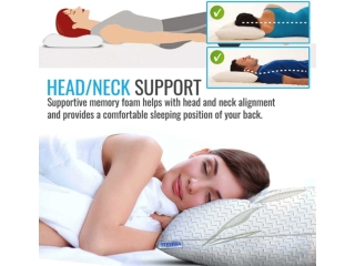 Sleepsia Bamboo Shredded memory foam pillow- Memory Foam Pillow with Washable Case
