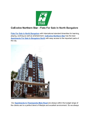 CoEvolve Northern Star - Flats For Sale In North Bangalore