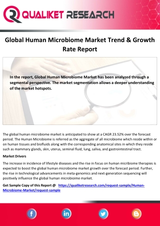 Global  Human Microbiome Market Top 5 Competitors, Regional Trend, Application