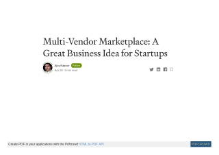 Multi-Vendor Marketplace: A Great Business Idea for Startups