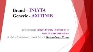AXITINIB INLYTA 5 MG Cost, Dosage, Uses and Side Effects
