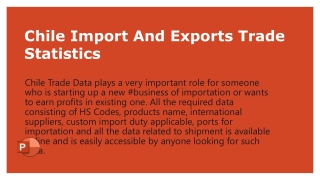 Chile Import And Exports Trade Statistics