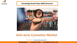 Anti-acne Cosmetics Market Size Worth $3.1 billion by 2026 - KBV Research