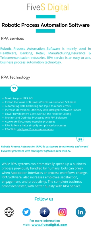 Multiple Operations With Robotic Process Automation Software - Fivesdigital