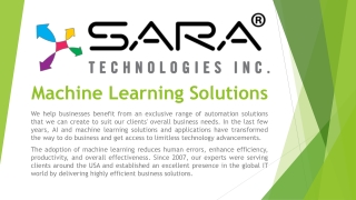 Machine Learning Solutions