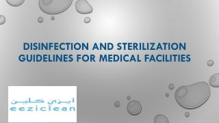 Disinfection And Sterilization Guidelines For Medical Facilities