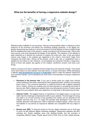 What are the benefits of having a responsive website design