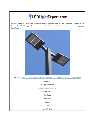 Parking lot lighting | Ledlightexpert.com