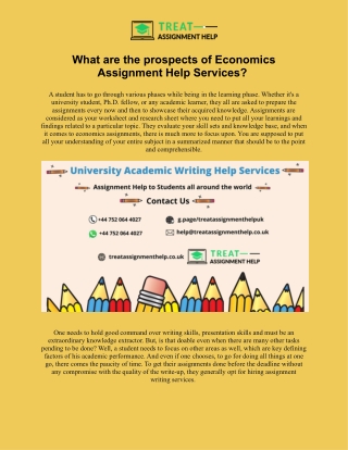 What are the prospects of Economics Assignment Help Services