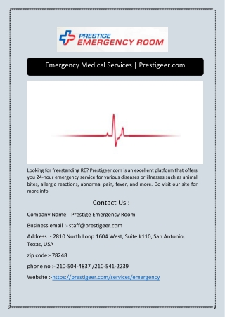 Emergency Medical Services | Prestigeer.com