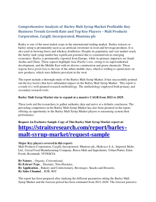 Barley Malt Syrup Market