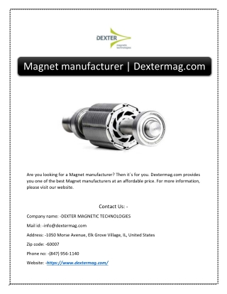 Magnet manufacturer | Dextermag.com