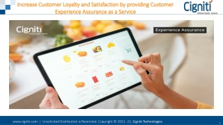 Increase Customer Loyalty and Satisfaction by providing Customer Experience Assurance as a Service