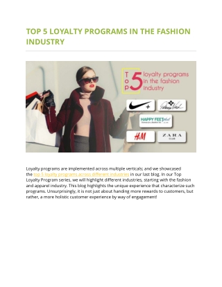 Top 5 Loyalty Programs in The Fashion Industry - Zinrelo