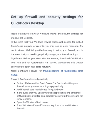 Set up firewall and security settings for QuickBooks Desktop
