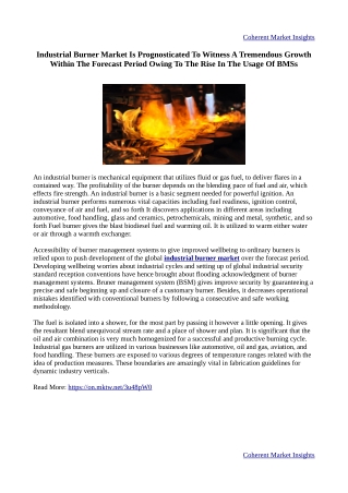 Industrial Burner Market Report, Size, Share, Growth, Trends and Forecast