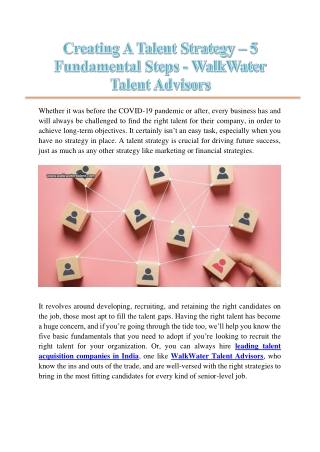 Creating A Talent Strategy – 5 Fundamental Steps - WalkWater Talent Advisors