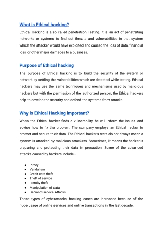 What is Ethical hacking