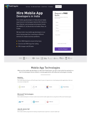 Hire Mobile App Developers | Hire mobile app developers in India