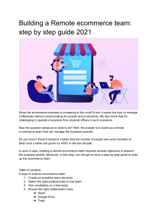 Building a Remote ecommerce team: step by step guide 2021