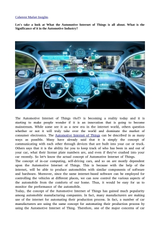 Automotive Internet of Things 28