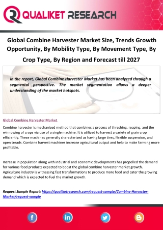 Global Combine Harvester Market Size, Trends & Growth Opportunity, By Mobility Type