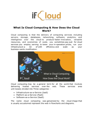 What Is Cloud Computing & How Does the Cloud Work