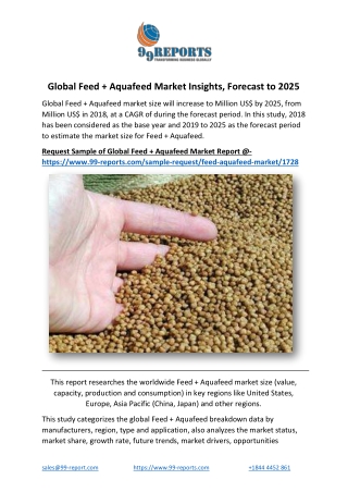 Global Feed   Aquafeed Market Insights, Forecast to 2025