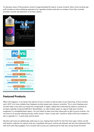 Pure Nicotine Salt Ejuice.