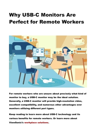 Why USB-C Monitors Are Perfect for Remote Workers