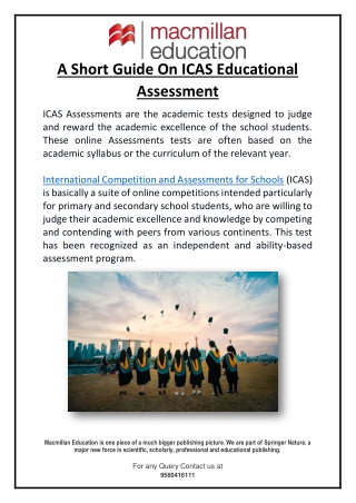A Short Guide On ICAS Educational Assessment