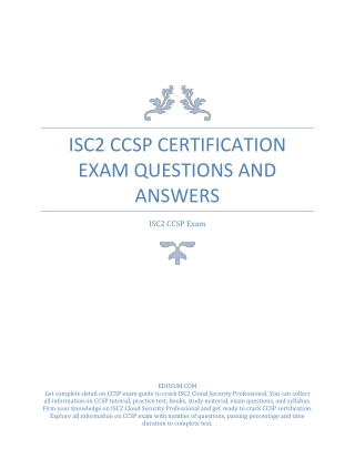 [2021] ISC2 CCSP Certification Exam Questions and Answers