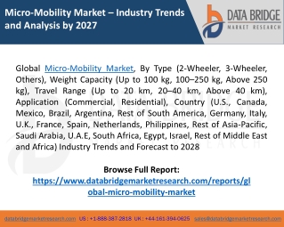 Micro-Mobility Market Share, Size, Research, CAGR, Growth - Forecast 2027