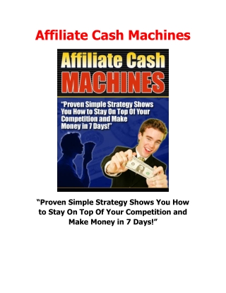Affiliate Cash Machines