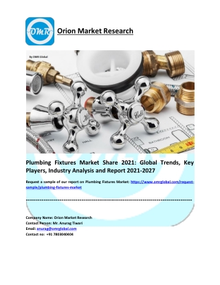 Plumbing Fixtures Market to 2027, Future Outlook, COVID-19 Impact Analysis, Fore