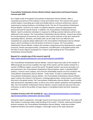 Transcatheter Embolization Devices Market