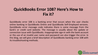 QuickBooks Error 108? Here’s How to Fix it?