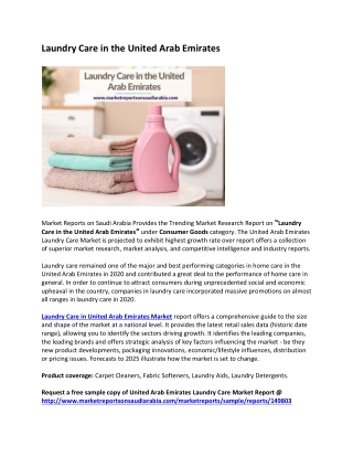 Laundry Care in the United Arab Emirates